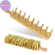 Alittlesetrtop Bamboo Taco Holders Holds 8 Tacos Each Taco Tray Multi-Use Food Stands Hard Shell Tac