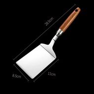 Stainless Steel Wooden Handle Barbecue Cooking Spatula Roast Steak Pizza Pancake Household Kitchen C
