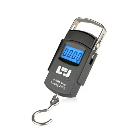 Scale Hook Fish Weight Mini Hanging Scale Pocket Portable 50kg LCD Digital Hanging Luggage Weighing 