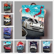 Supra MK4 JDM Mazda RX 7 Turbo II Supercar Poster Ukiyo-e Theme Canvas Painting Wall Art Japan-style