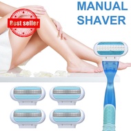 Three-layer Razor Blade Manual Razor Women's Trimming Hair Removal Head Shaving Machine O2h5