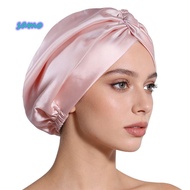 SAMO Silk Satin Hair Bonnet, Satin Fabric Adjustable Mulberry Silk Wrap, Premium Luxury Smooth Breat