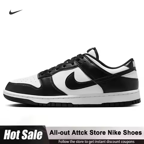 Nike Men's Dunk Cushioned Casual Skate Shoes White And Black Non-Slip Durable Low-Top Sneakers HF544