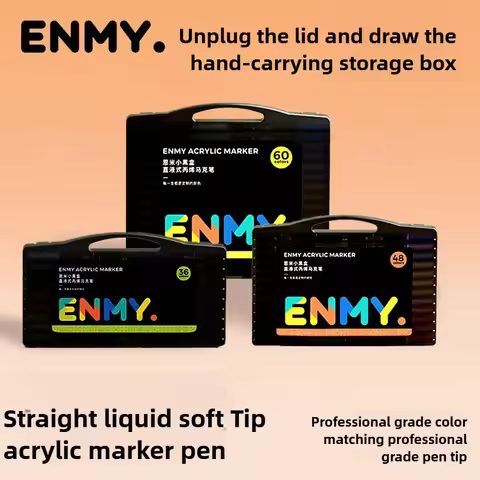 ENMY 1/24/80Colors Direct Liquid Acrylic Markers Soft Tip Blendable Non-Transparent Art Markers Scho