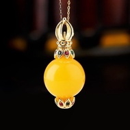 S925 Sterling Silver Pendant Empty Holder Vajra Inlaid Beeswax Dzi Beads Barrel Beads Round Beads De
