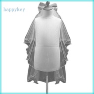 HAP Flower Girls Bowknot for Rhinestone 2 Layer Tulle Wedding Veil First Holy Communion Party White 