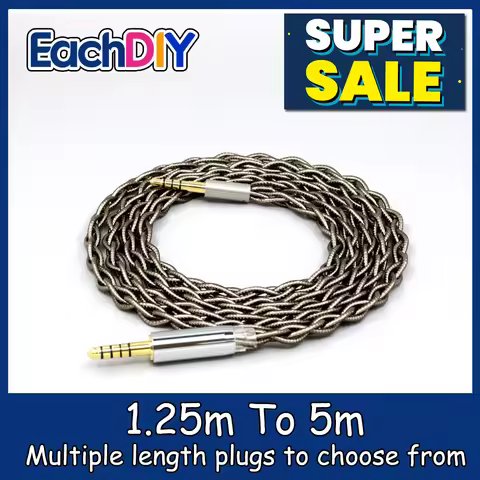 99% Pure Silver Palladium + Graphene Gold Earphone Shield Cable For Fostex T60RP TR-80 TR-90 HIFIMAN