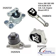 4PCS Volvo Engine Mount S60 S80 V60 V70 XC60 XC70 3.0L 3.2L 2007-16 31316875 30793318 30793322 31277