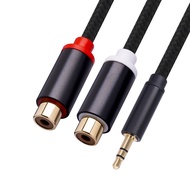 3.5mm Male to Dual RCA Female Cable 1/8 Inch Double Stereo Audio Gold Plated 1Ft Mobile Phone PC TV 