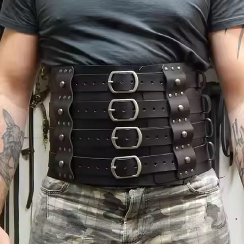 Medieval Renaissance Heavy Duty Wide Belt Girdle LARP Viking Knight Gladiator Cosplay Costume Club W