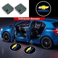 2PCS Wireless Carbon Fiber Infrared Car LED Door Light Chevrolet Sonic/Sonic/Sedan/Malibu/Cruze/Orla