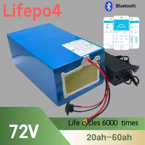 Rechargeable Lifepo4 72V 20Ah 30Ah 40Ah 50Ah 60Ah Lithium Battery for 1KW 2KW 3KW Two Wheeler Electr