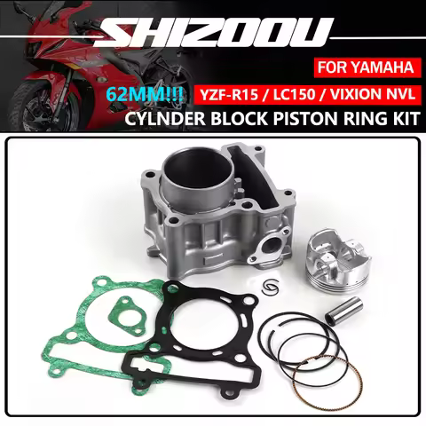 62mm Big Bore Barrel Set Motorcycle Cylinder Kit For Yamaha LC150 YZF R15 V2 Vixion NVL Upgrade to 1