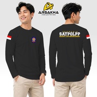 Indonesian SATPOL PP Long Sleeve T-Shirt V2 A4 Cotton Combed 30s NC DTF Screen Printing Arsakha Indu