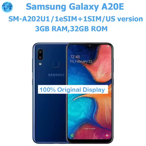 Samsung Galaxy A20e Intelligent Android Phone 5.8-inch 3000mAh 720x1560 Global Version 2SIMSamsung S