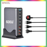 MREDL 600W GAN Gallium Nitride USB TypeC Multi-port Desktop Travel Charger Fast Charger For Macbook 