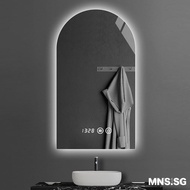 MNS Bathroom Wall Mirror Smart Mirror Arch LED Cosmetic Mirror Bathroom Wall Mount LED Arch Dressing