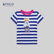 Polo Ralph Lauren Kids เสื้อยืดเด็กผู้หญิง Striped Polo Bear Cotton Jersey Tee รุ่น CWPOTSHR8020367 สีฟ้า