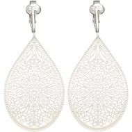 Aloha Earrings - Victorian Filigree Clip On Earrings for Women - Non Pierced Dangle Fashion Jewelry