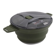 Outdoor Folding Pot Silicone Hiking Cooking Pot Portable Picnic Pot Stainless Steel Camping Cooker H