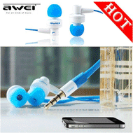 Hot selling in ear earphone earbud AWEI  with mic microphone Stereo Earphone MP3 MP4 PC