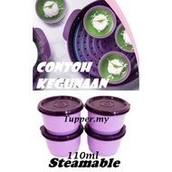 *purple Snack cup*Tupperware steamable snack jelly kuih cup 110ml purple 4pcs(not included steam it)