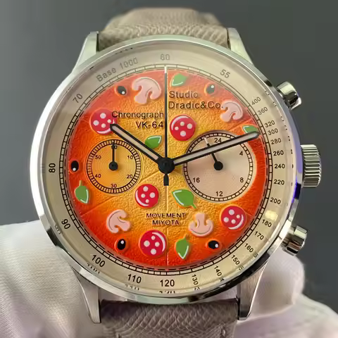 Gull Tron en Chronograph Watch Pilot 39MM Quartz Wristwatch VK64 Sapphire Mirror Colorful Dial