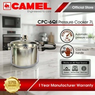 Camel CPC-6QI Pressure Cooker 6L Aluminum Induction Gas Kitchen Fast Cooking Lock Lid Heavy Duty