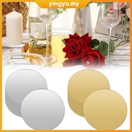 10Pcs Round Mirror Plate 7.87 Inch Acrylic Circle Mirror Tray Circle Mirror Candle Plate  SHOPCYC945