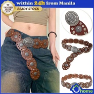 【SOYACAR】Y2K Hollow Disc Belt Y2K Disc Belt Western Style Ellipses Cowboy Hollow Belt