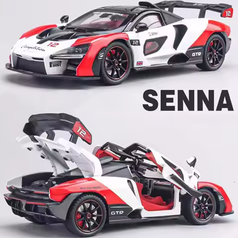 1:24 Scale Senna P1 Models Alloy Cars Diecasting Toys Doors Opened Wheel Steering Miniature Supercar