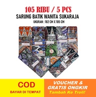 (PROMO PAKET 5 PCS) Kain Sarung Batik Wanita Sukaraja Uk.182X105 CM Jarik Batik Jawa Samping Kebat P