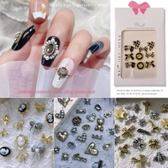 50PC Crow Heart Retro Nail Art Accessories / Punk Dark Nail Art Accessories / Pearl Bow Nail Art Acc