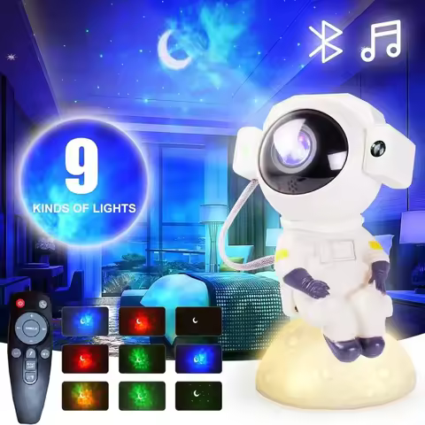 Astronaut Galaxy Projector, Star Projector Night Light with Bluetooth Speaker, Galaxy Light Projecto