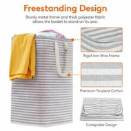 75L Large Foldable Laundry Basket, Standalone Waterproof Clothes Storage Bin With Convenient Handle,
