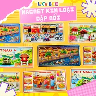 Embossed Metal Magnet 12x6cm Vietnam Places | Fridge Magnets Hanoi, Hoi An, Cuisine, Northern Region