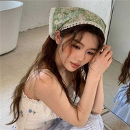 Cute Girl Hair Bandage French Lace Bandage Headscarf Female Summer Travel Vacation Photograph Head T