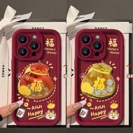 3D Cute Lucky Gold Coin Pocket Case For Motorola Moto G85 G86 G56 G24 G35 G14 G52 E14 G05 G34 G75 GP