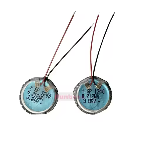 2PCS/LOT LIR1240 3.85V 55mAh With Line Lithium Battery for TWS Bluetooth Headset Mouse Welding Wires