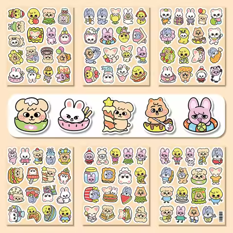 50/100pcs Kpop Cute Skzoo Cartoon Stickers Animal Collection Stickers Graffiti Decoration Stickers T