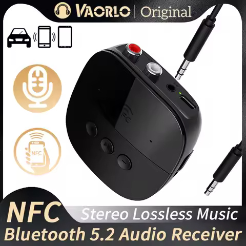 NFC Bluetooth 5.2 Audio Receiver 3.5mm AUX RCA USB U-Disk/TF Card Play Stereo Wireless Adapter With 