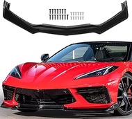 ZXMOTO Front Bumper Lip Spoiler Splitter Body Kit ABS Fit for Chevrolet Corvette C8 2020 2021 2022 2