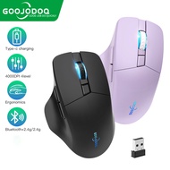 GOOJODOQ 2.4Ghz 4000 DPI Bluetooth Battery Display Wireless Mouse