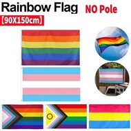 90X150cm LGBT Flags Progress Pride Bangkok Party Rainbow Flag Banner Canvas Header Double Pattern