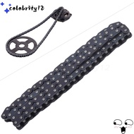 CELEBRITY12 Mini Dirt Bike Chain, Black Steel T8F Chain, Durable Replacement Part 96 Links Motor Cha