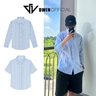 DWIN men's and women's summer beach shirt with loose plaid pattern, local brand