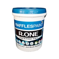 Raffles Paint R.One Paint &amp; Primer 2-in-1 Soft Sheen Water-Based Interior Walls Masonry Brickworks Cement Plaster 20L