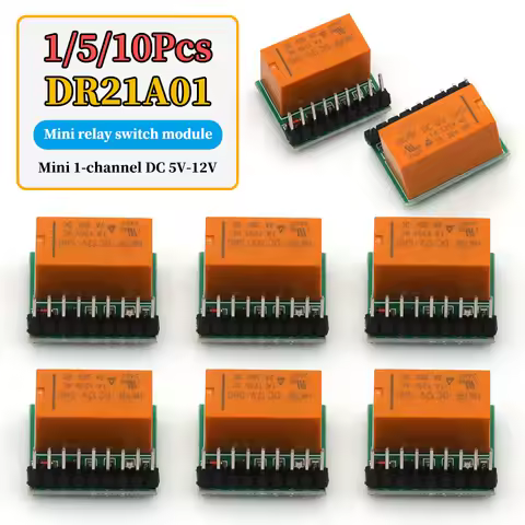 1/5/10Pcs mini 1 Channel 5V DC DPDT Relay Board Double pole double throw Switch Module HK19F PCB for