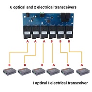 100M Fiber Optics Media Converters PCBA Board 2 RJ45 to 6SC 3A+3B Port 1310nm/1550nm 20KM Ethernet S