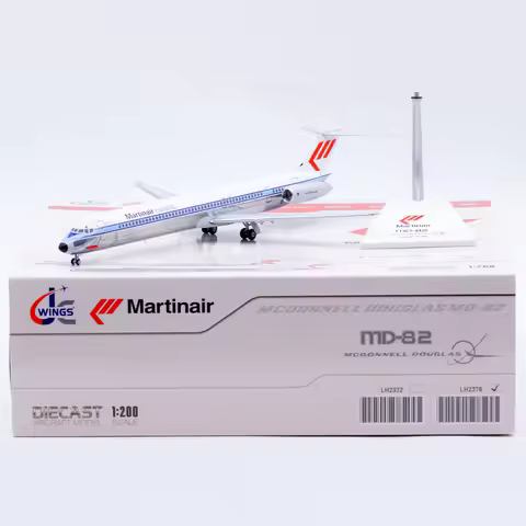 LH2378 Alloy Collectible Plane Gift JC Wings 1:200 Martinair Holland McDonnell Douglas MD-82 Diecast